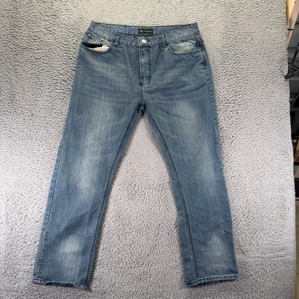 Swiss Cross Jeans Men's 36x31 Blue Cotton Denim Straight Travel Workwear Faded